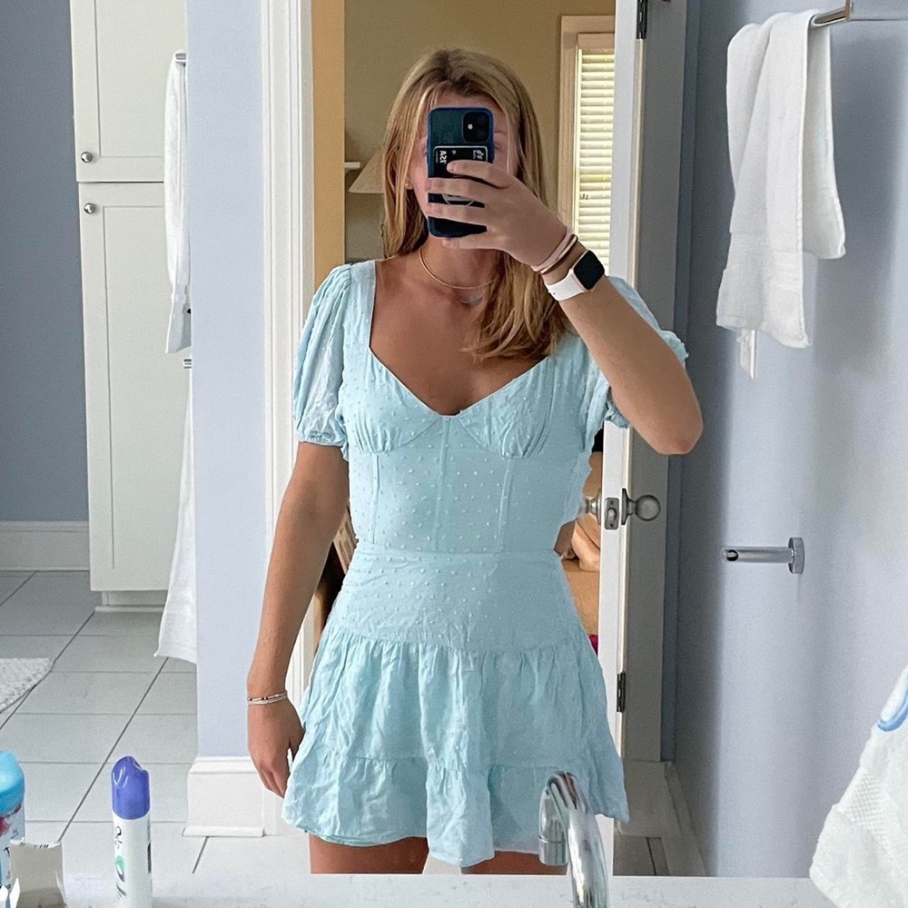 Isabelle’s cabinet blue mini dress